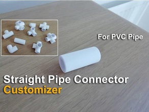 straight through pipe connector - customizer diy conduit emt fittings pvc wire 3d print model - Mito3D