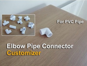 right angle pipe connector - customizer diy conduit emt fittings pvc wire 3d print model - Mito3D