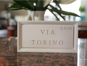 roman street sign - via torino decor rome 3d print model - Mito3D