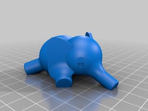 lazy elephant animals 3d print model - Mito3D