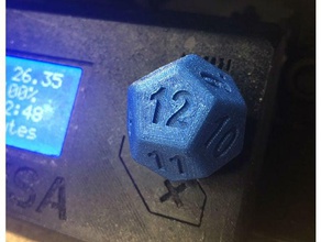 prusa i3 - selector knob d12 dice 3d printer parts d&d dial dungeon dungeons dragons 3d print model - Mito3D
