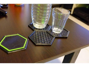 hex coaster kitchen & dining beverage drink hexagon 3d print model - Mito3D