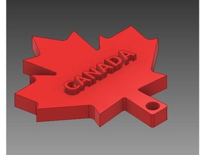 embossed canadian maple leaf flag keychain art canada candadaday syrup mapleleaf 3d print model - Mito3D