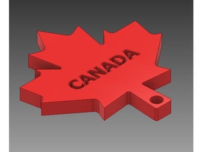 vertiefte leaf Kanada-Flagge keychain Kunst 3d-Karte Kanada maple canadaday kanadische Flagge canda candado Blatt Ahorn der 3d print model - Mito3D