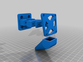e3d v6 cooling fan mount prusa style carriages 3d printer parts customized 3d print model - Mito3D