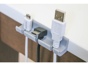 usb cable holder household clip 3d print model - Mito3D