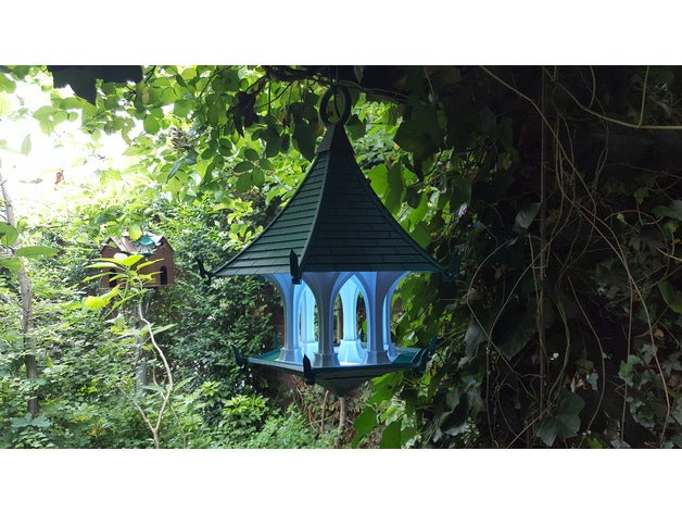 light sky bird temple outdoor & garden birdfeeder birdhouse feeder house lamp led lighting 3D print model - Mito3D