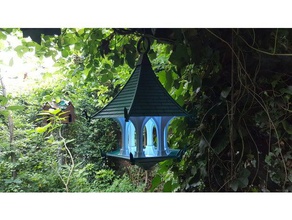 light sky bird temple outdoor & garden birdfeeder birdhouse feeder house lamp led lighting 3d print model - Mito3D