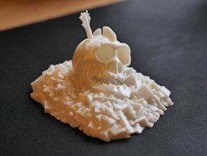 troll crânio perfurado esculturas 3d print model - Mito3D
