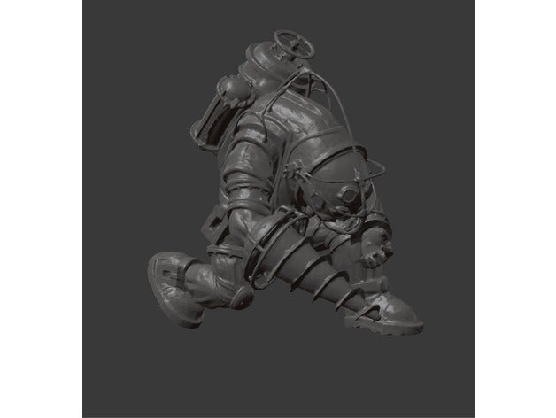 truqué big daddy de bioshock sculptures 3D print model - Mito3D