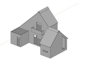 Haus Modelle doll house mini Modell modern scale-Modell 3d print model - Mito3D