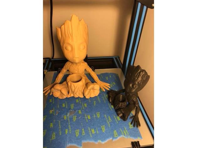 baby groot stumpf cup Skulpturen avengers marvel Büroklammer Büroklammer-Halter Bleistift-Halter pflanze Topf Holz 3D print model - Mito3D