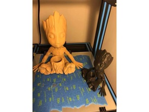 baby groot stump cup sculptures avengers marvel paperclip holder pencil plant pot wood 3d print model - Mito3D