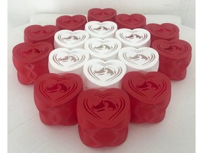 de casamento em formato coração, caixa vaso modo tampa A impressão 3d a coração forma 3d print model - Mito3D