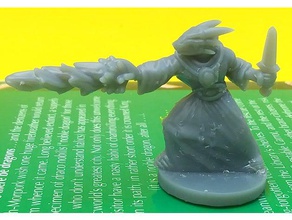 dragonborn sorcerer toy & game accessories 28mm d&d dnd dungeons dragons miniature miniatures tabletop wizard 3d print model - Mito3D