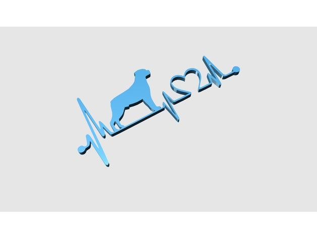 rottweiler köpek aşk 3d baskı aminal kalp 3D print model - Mito3D