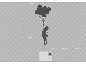balloon girl 2d art 2-d silhouette 3d print model - Mito3D