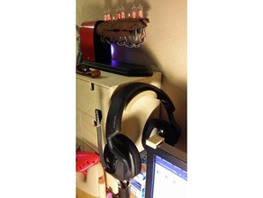 simple headphone holder audio hanger headphones headset 3d print model - Mito3D