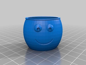 smiley face planter outdoor & garden 3d print model - Mito3D