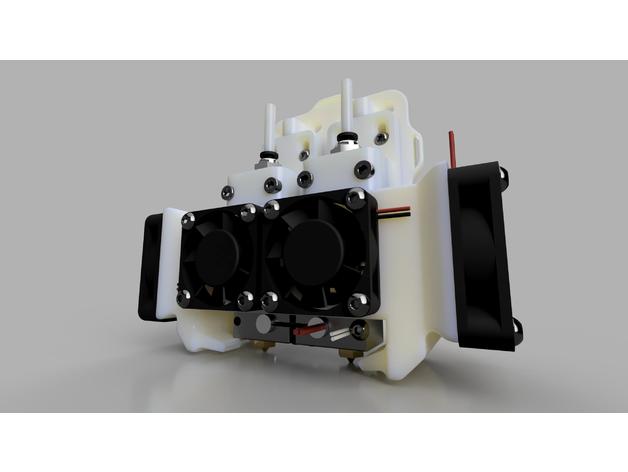 anet a8 dual ajustable e3d v6 bowden instalación Impresora 3d de las piezas actualización doble extrusor extrusión extrusora montaje 3D print model - Mito3D