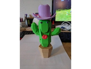 cowboy cactus de la langue modèles caractère cow-boy heureux 3d print model - Mito3D