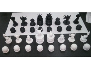 simples pokemon jogo de xadrez jogos peças 3d print model - Mito3D