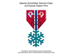 special snowflake ribbon zweiten Klasse cross-Windel-pins 2d-Kunst airforce Armee marines Militär military Band navy Schneeflocke spezielle 3d print model - Mito3D