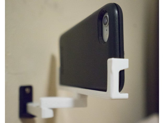articulated phone holder wall-mounted mobile iphone mounted otterbox symmetry wall 3D print model - Mito3D