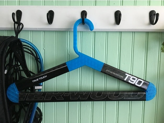 hockey stick clothes hanger sport & outdoors 3D print model - Mito3D