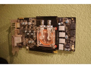 pcie gpu wall mount showcase computer wallmount 3d print model - Mito3D