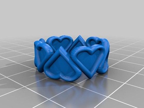 heart ring fashion 3dprintale cool easy fast jewelery jewellery jewelry napkin sketchup 3d print model - Mito3D