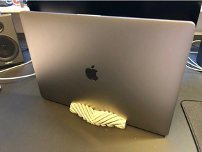 macbook pro 15' vertical stand computer apple geometric mac retina 15 touch bar weave 3d print model - Mito3D
