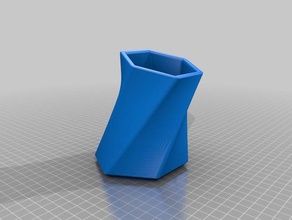 twisted hexagon pencil holder containers 3d print model - Mito3D