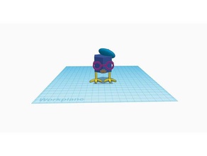 albert sevimli tavuk olayı çok saçma heykeller tavuk sevimli bıyık garip 3d print model - Mito3D