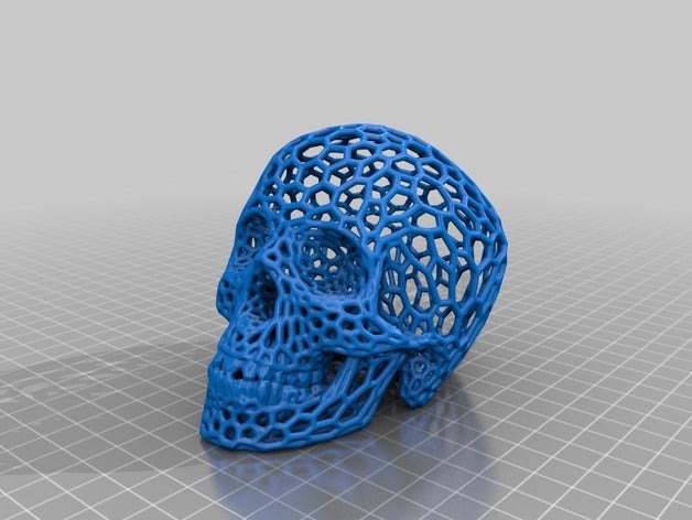 voronoi-Stil Schädel nicht unterstützt Kunst 3D print model - Mito3D