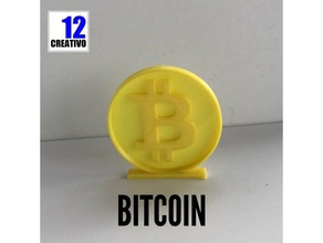 bitcoin, la moneda cryto de pie monedas & insignias bitcoin cryptocurrency 3d print model - Mito3D