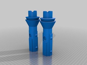 dual-blättriger Lichtschwert Requisiten 3d print model - Mito3D