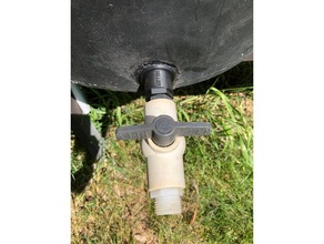 rainbarrel valve connector outdoor & garden barrel rain 3d print model - Mito3D