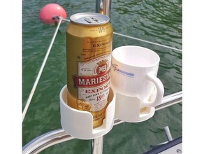 rail mounted cup can holder boats sport & outdoors beer boat coffee drink mount mug pop sailboat 3d print model - Mito3D