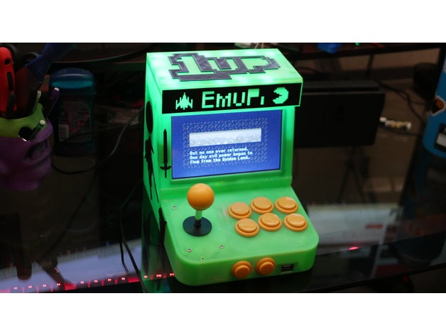 emupi retropie mini arcade cabinet v2 la electrónica escritorio de diy retro 3D print model - Mito3D