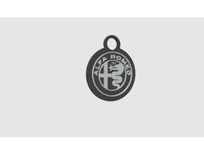 alfa romeo portachiavi carbon 60mm 3d printing emblema logo 3d print model - Mito3D