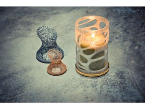 candle cover decor holder voronoi 3d print model - Mito3D