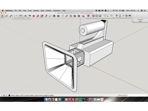 gopro hero 5 sessione - proshot rig La stampa 3d eroe la 3D print model - Mito3D