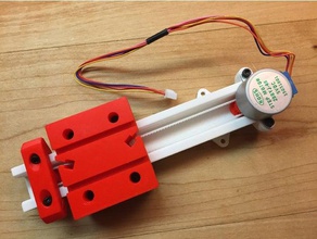 3d printed belt driven stepper slide engineering 28byj-48 28byj48 actuator drive linear motion bearing mechanical 3d print model - Mito3D