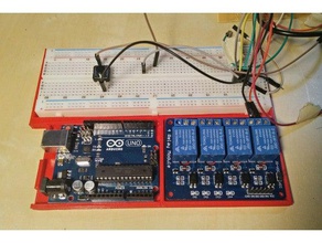 arduino 4-relè di lavoro l'elettronica caso uno breadboard relè scheda montaggio 3d print model - Mito3D
