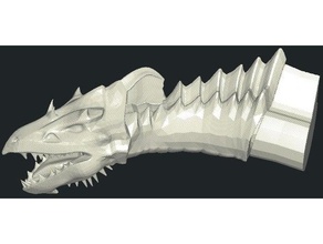 beyaz ejderha kafası sabit yaratıklar 3d print model - Mito3D