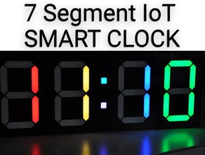 7 segment led smart clock gadgets clip clock gadget iot led ws2812 ws2812b