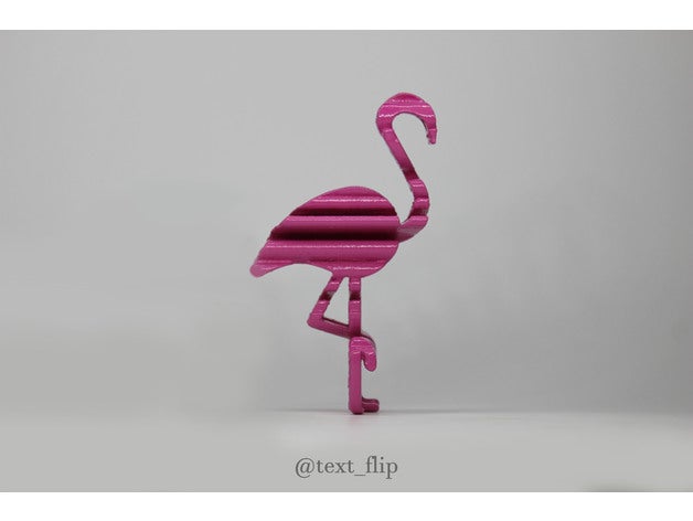 texte flip flamingo art d'oiseaux m imprimante rose 3D print model - Mito3D