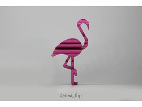 metin çevir flamingo sanat kuş Bay yazıcı pembe çevirin 3d print model - Mito3D