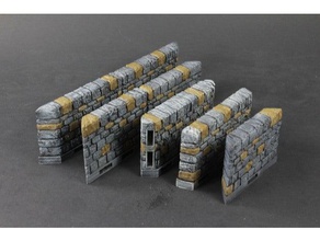 openlock dungeon stone angled walls toy & game accessories dnd tiles miniatures openforge pathfinder rpg tabletop terrain tile 3d print model - Mito3D